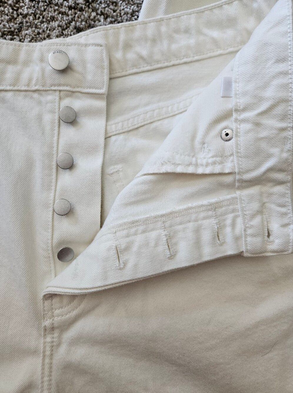 St. Agni Mid-Rise Balloon Jeans in White - Size 29 Rigid Organic Cotton Wide Leg - Picture 4 of 12